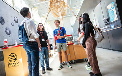 A group of students walking on the UBC Vancouver campus