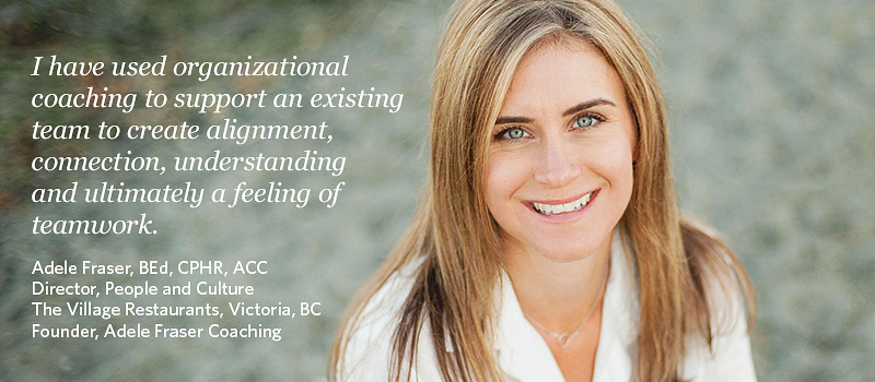 Adele Fraser, a 2019 graduate of the UBC Certificate in Organizational Coaching